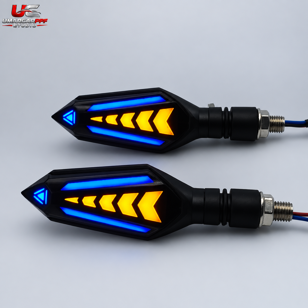 Arrow DRL Indicators Blue & Yellow | CD70/CG125