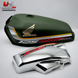 2025 Matte Green Self Edition | Chrome Side Cover | Premium CG125 Fuel Tank Set
