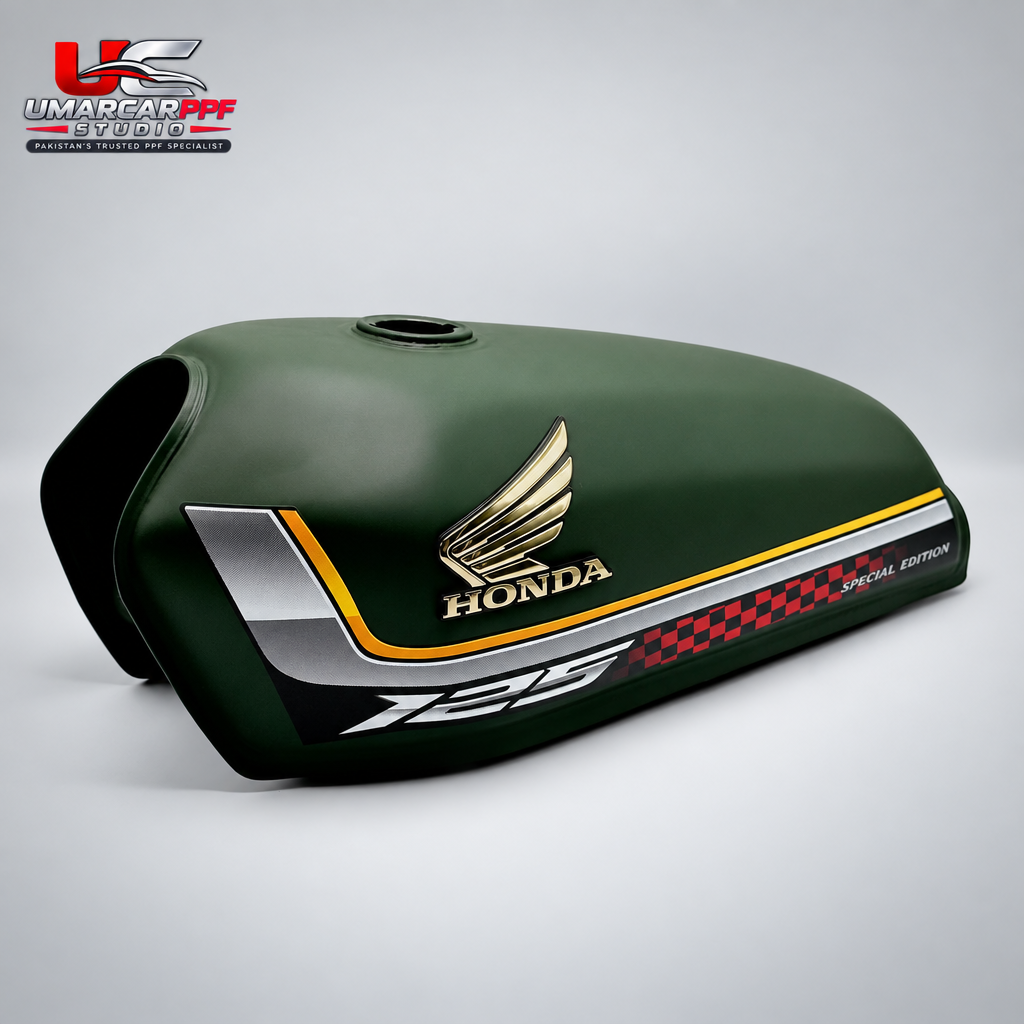 2025 Matte Green Self Edition | Chrome Side Cover | Premium CG125 Fuel Tank Set